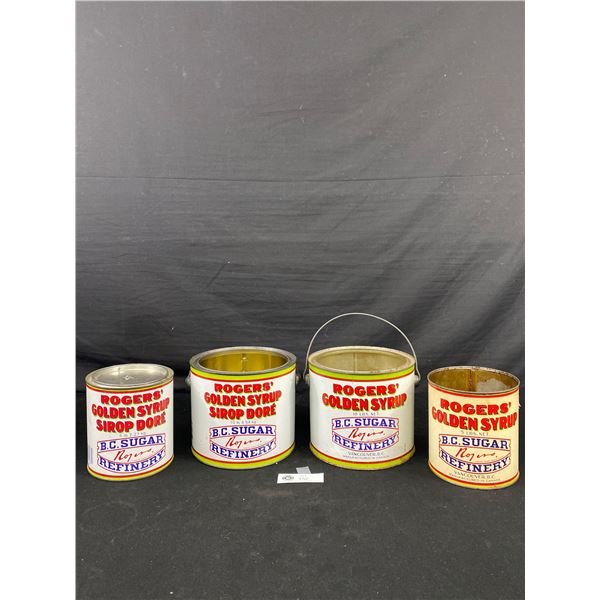 4 Vintage Rogers Golden Syrup Tins