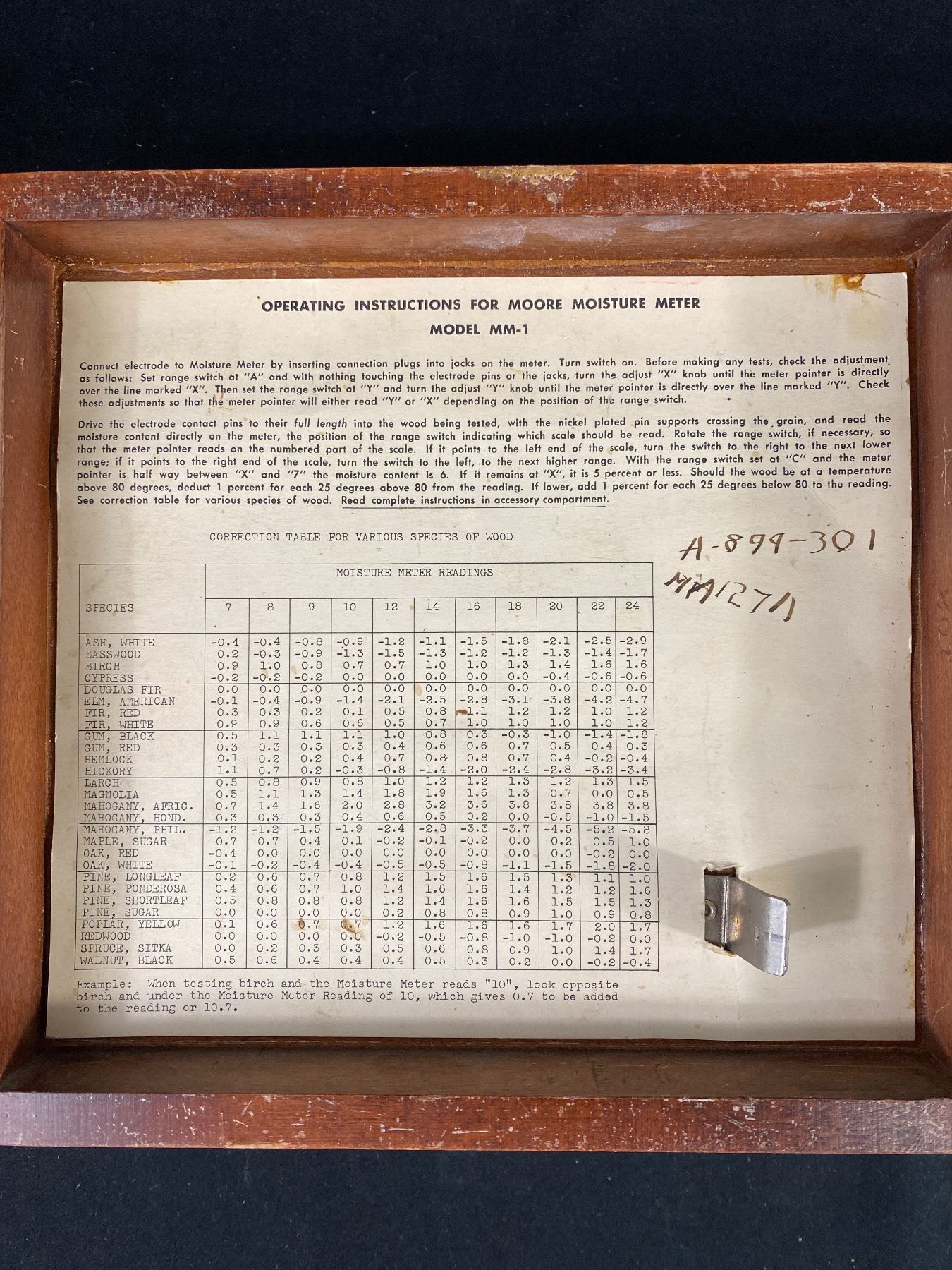 Vintage Moore Moisture Meter For Wood, Moore Dry Kiln Company