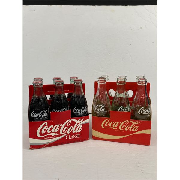 Vintage Atlanta Georgia Olympics Full 6 pk Coca Cola & 6 pk 6oz Bottles w/Cardboard Cartons