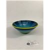 Image 2 : Vintage 5.5" Tall Pottery Vase & Colourful Ringed Bowl