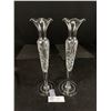 Image 1 : Fabulous 1940's Pair of Etched Glass Bud Vases - 10" Tall, Numbered & Vancouver Stamp