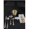 Image 1 : Vintage Silverplate Baby Cup & Feeding Spoons, Pusher