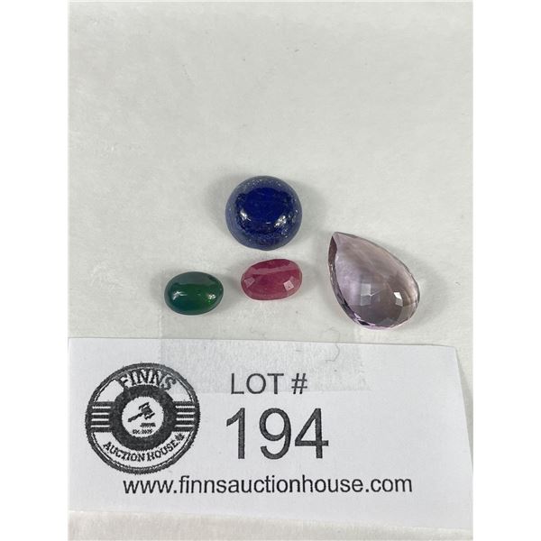 Natural Gemstones 23.66 ct Various Sizes & Cuts - Ametrine, Lapis Lazuli, Ruby, Green Opal