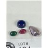 Image 2 : Natural Gemstones 23.66 ct Various Sizes & Cuts - Ametrine, Lapis Lazuli, Ruby, Green Opal