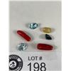 Image 2 : Natural Gemstones 13.27 ct Various Sizes & Cuts- Yellow Sapphire, Blue Sapphire, Coral, Blue Sky Top