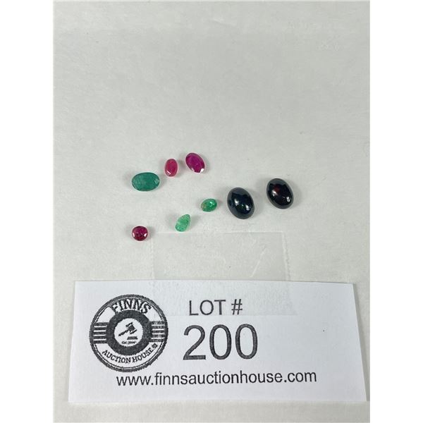 Natural Gemstones 3.375 ct Various Sizes and Cuts - Emerald, Ruby, Black Opal