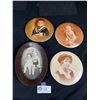 Image 1 : Collection of 3 Vintage Celluloid Round Pictures and Small Oval Frame Children Picture