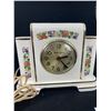 Image 2 : Vintage Metal Children's Toy Fan and 1950's Mastercrafters Porcelain Mantle Electric Clock