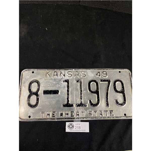 1949 Kansas License Plate