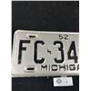 Image 2 : 1952 Michigan License Plate