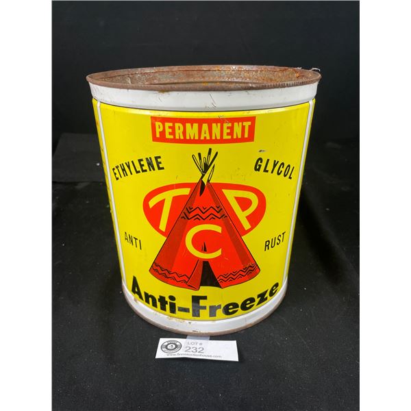 Vintage TCP 1Gallon Anitfreeze Can, No Lid