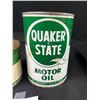 Image 3 : Vintage Quaker State 1 Lb Wheel Bearing Lubricant Tin plus Quaker State Motor Oil Tin