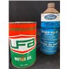 Image 2 : Full Ford Brake Fluid Tin, and Hippo Oil Can, Both Full