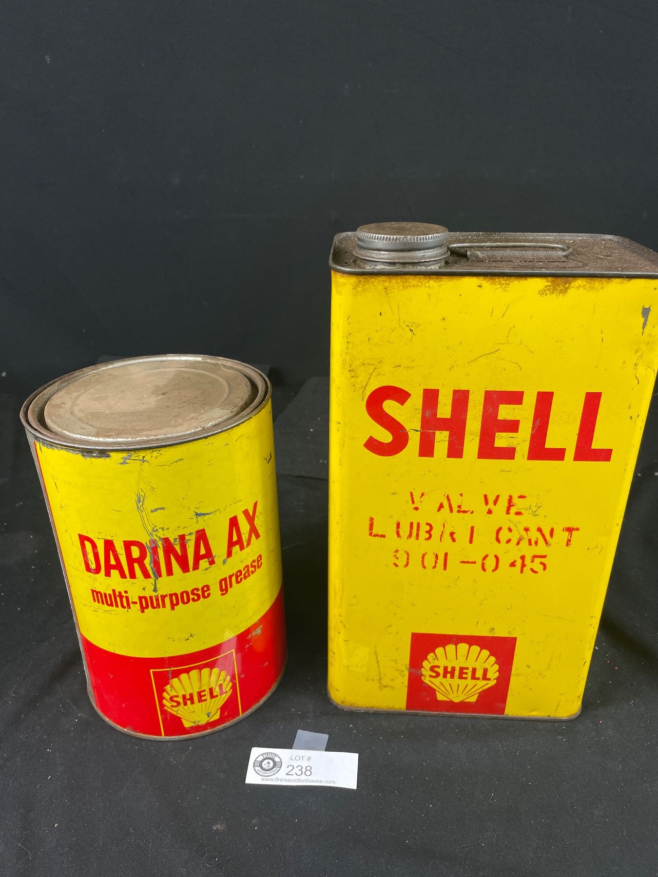 2 Vintage Shell Cans, Grease and Valve Lubricant