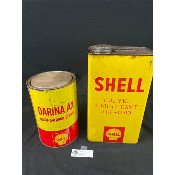 2 Vintage Shell Cans, Grease and Valve Lubricant