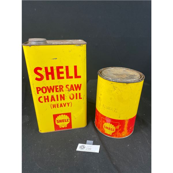 2 Vintage Shell Cans, Grease and Valve Lubricant