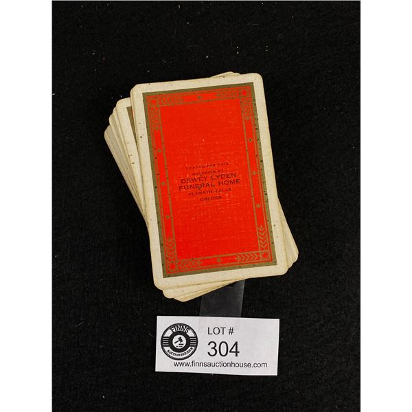 1930's Full Deck of Cards w/Funeral Home Advertising