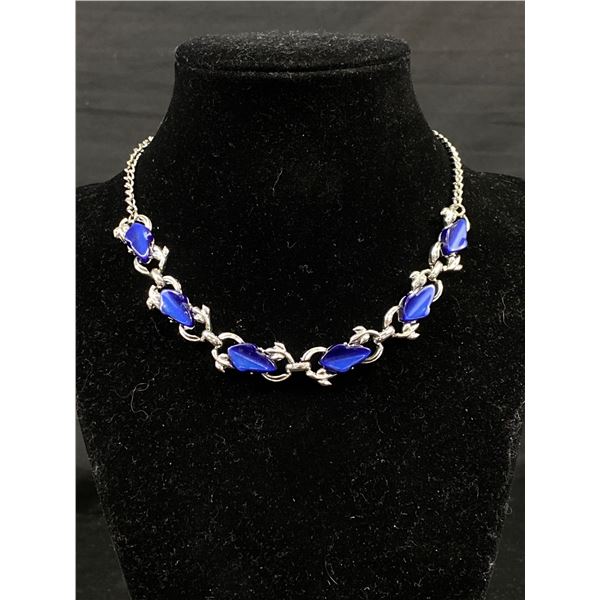 1950's Blue Stone Dress Necklace