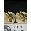 Image 3 : Vintage Gold Filled Screw On Ivory with 14 K Gold Inlay Earrings