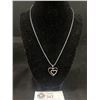 Image 2 : 925 Sterling Silver Double Heart Pendant Necklace Set with 12 Diamonds