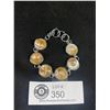 Image 1 : Silver Plated with Coin Pearls Toggle Bracelet 6.5" Length
