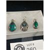 Image 2 : 3 Vintage Sterling Silver with Turquoise Stone Pendants. 1 Bear Claw Design