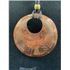 Image 2 : Vintage Hand Crafted Haida Copper Pendant with Black Cord Necklace