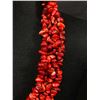 Image 2 : Beautiful Three Strands Dark Red Natural Coral Necklace 18" L