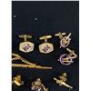 Image 2 : Vintage Gold Plated Pairs of Cufflinks Ship Tie Bars & Tie Pins