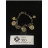 Image 1 : Vintage Silver Tone Coins Charm Bracelet