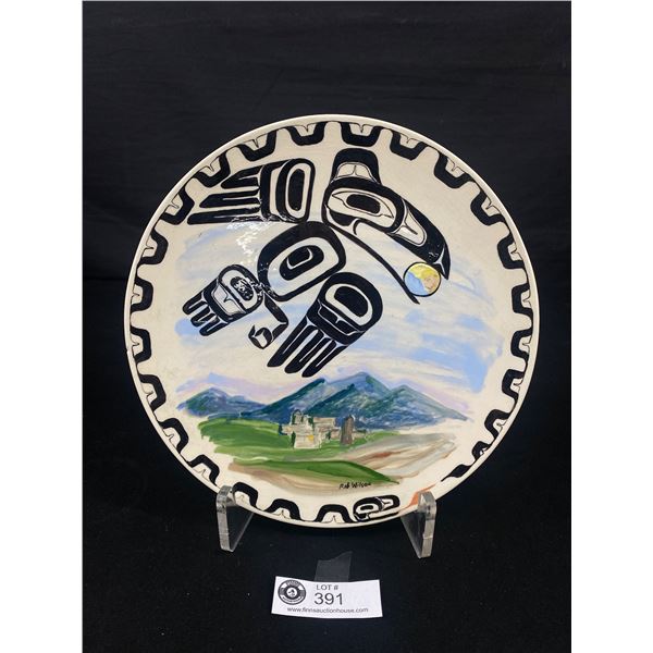 Hand Painted Haida Design Porcelain Wall Plate Signed Rob Wilson