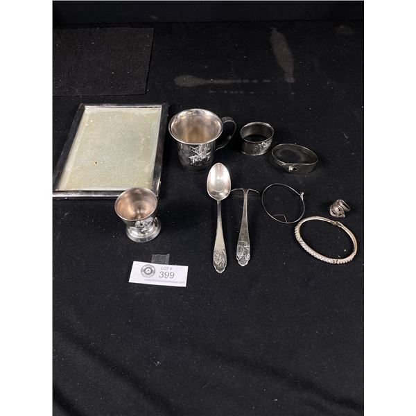 Vintage Lot of Silver Plated Items + Sterling Silver Picture Frame