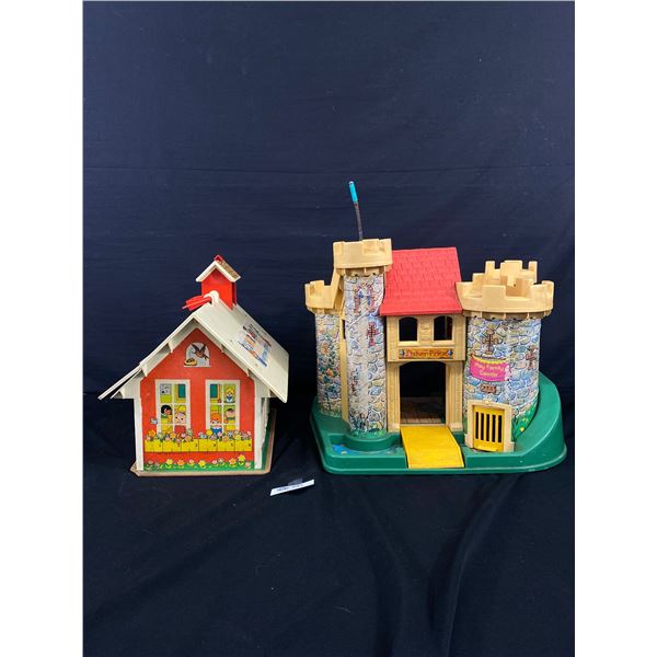 Vintage Fisher Price School House and Castle