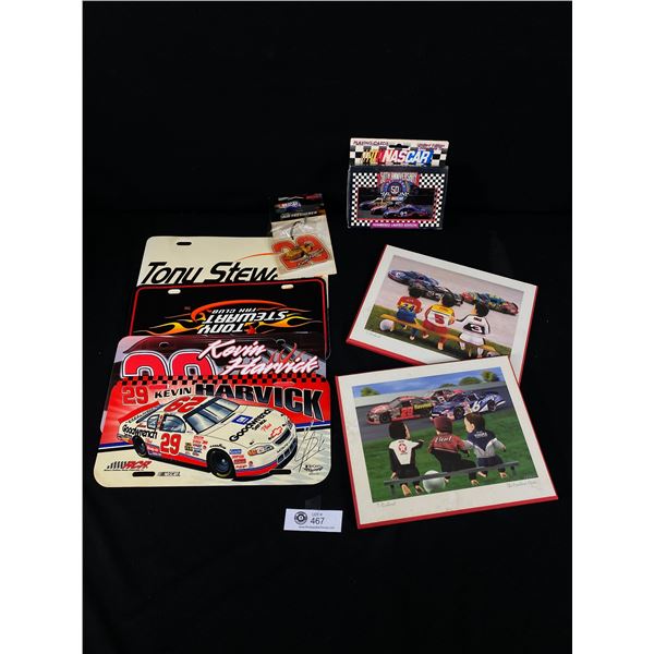 Nice Nascar Collectible Lot, Playing Cards, License Plates, Air Fresheners etc