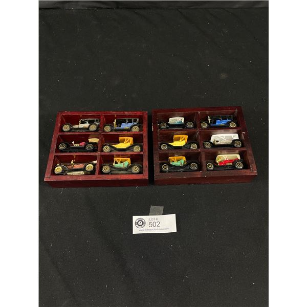 Lot of 6 Diecast Cars in Wooden Presentation Box