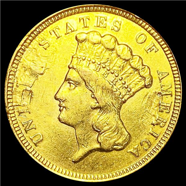 1854 $3 Gold Piece LIGHTLY CIRCULATED
