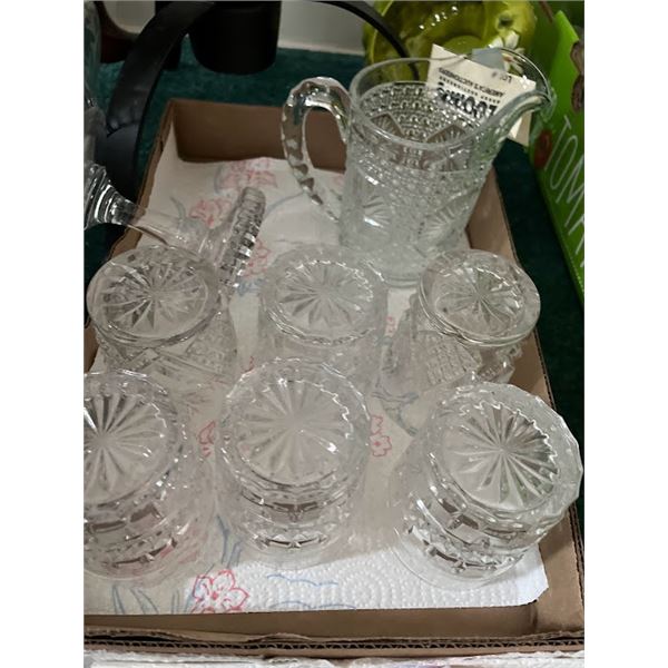 ANTIQUE GLASS WATER SET