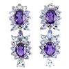 Image 1 : Natural Purple Amethyst & Tanzanite Earrings