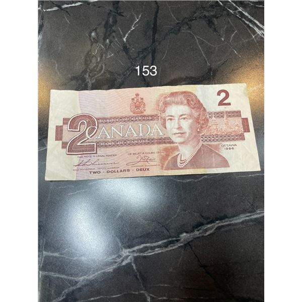 1986 Canadian $2 Bill - Beck Auctions Inc.