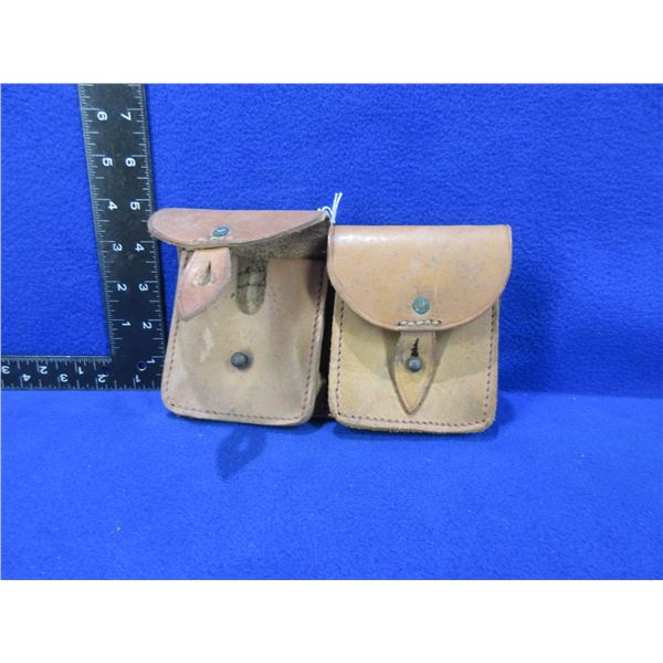 Leather Ammo 2 Pocket Pouch for Belt