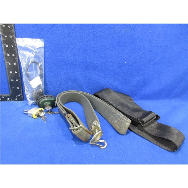Lot of Misc. - Cable Lock, Padlock, Trigger Lock, 2 Straps