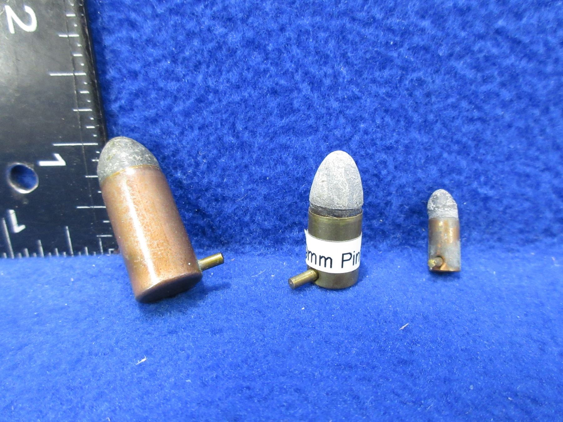 Collector Ammo - 3 Pinfire Cartridges - 5MM, 9MM, 12MM