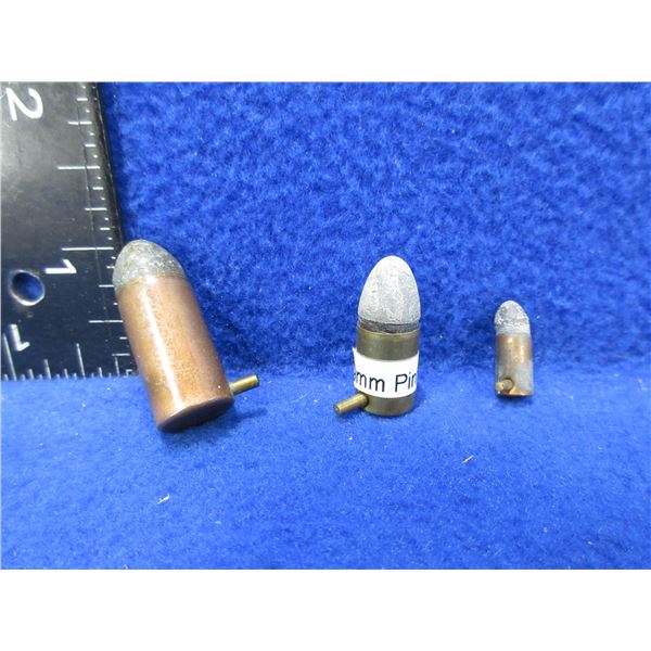 Collector Ammo - 3 Pinfire Cartridges - 5MM, 9MM, 12MM