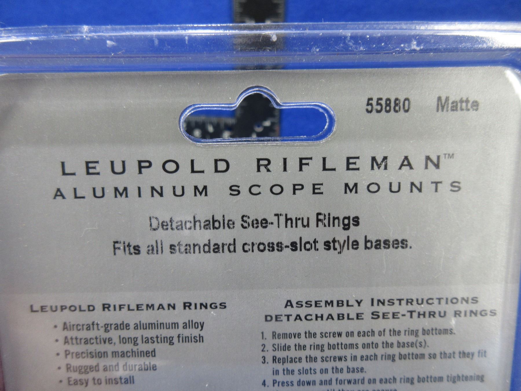 NEW Leupold 1" Detachable SeeThru Scope Rings 55880