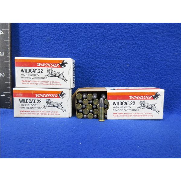 22 LR HV Winchester Wildcat 22 Cartridges - 3 Boxes of 50