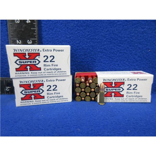 22 LR 40gr Winchester SuperX Cartridges - 3 Boxes of 50