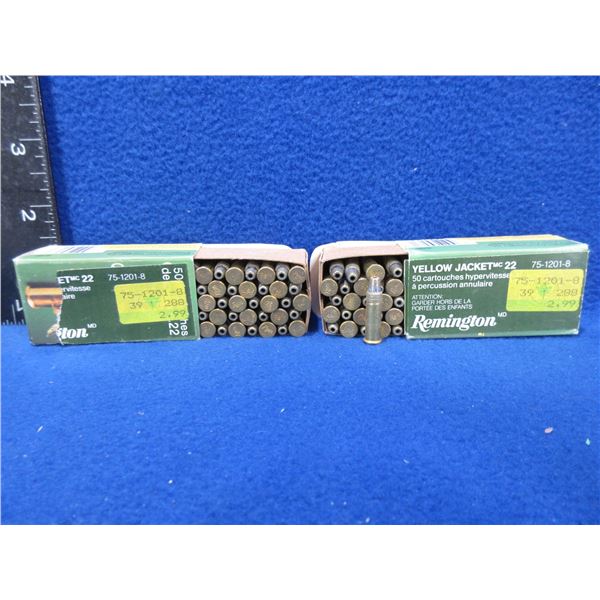 22 LR 33gr HV Remington Yellow Jacket Cartridges