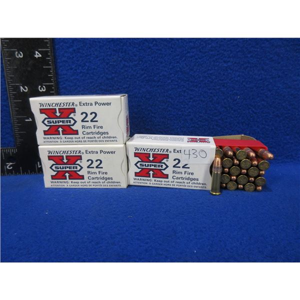 22 LR 40gr Winchester SuperX Cartridges - 3 Boxes of 50