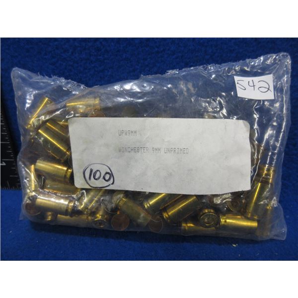 Brass Only - 9MM Luger Unprimed - Bag of 100
