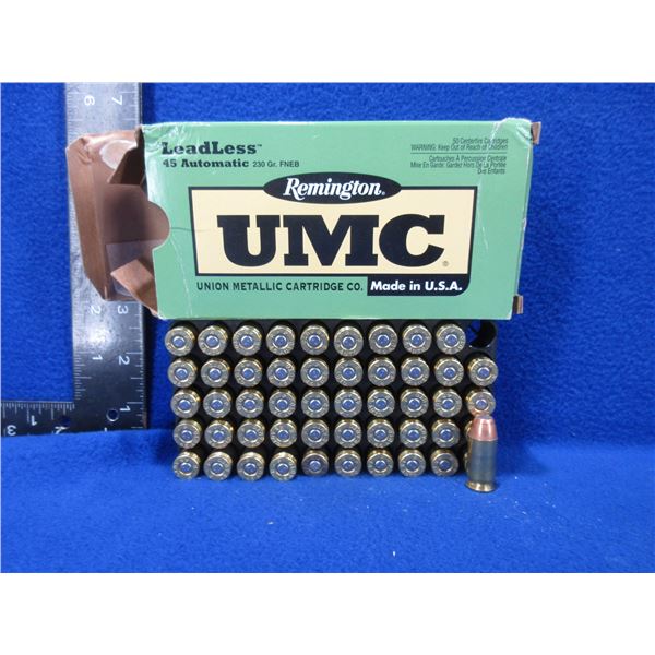 45 Auto 230gr FNEB Remington UMC Cartridges - Box of 50
